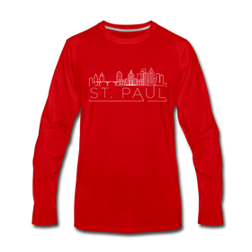 Saint Paul, Minnesota Long Sleeve T-Shirt - Skylines Unisex Saint Paul Long Sleeve Shirt - red