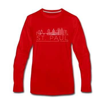 Saint Paul, Minnesota Long Sleeve T-Shirt - Skylines Unisex Saint Paul Long Sleeve Shirt - red