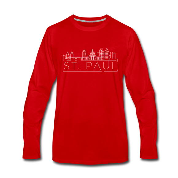 Saint Paul, Minnesota Long Sleeve T-Shirt - Skylines Unisex Saint Paul Long Sleeve Shirt - red