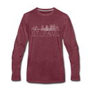 Saint Paul, Minnesota Long Sleeve T-Shirt - Skylines Unisex Saint Paul Long Sleeve Shirt - heather burgundy