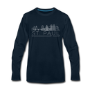 Saint Paul, Minnesota Long Sleeve T-Shirt - Skylines Unisex Saint Paul Long Sleeve Shirt - deep navy
