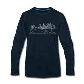 Saint Paul, Minnesota Long Sleeve T-Shirt - Skylines Unisex Saint Paul Long Sleeve Shirt - deep navy