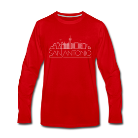 San Antonio, Texas Long Sleeve T-Shirt - Skylines Unisex San Antonio Long Sleeve Shirt - red