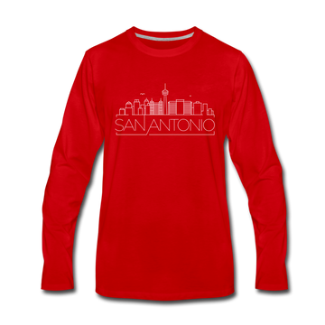 San Antonio, Texas Long Sleeve T-Shirt - Skylines Unisex San Antonio Long Sleeve Shirt - red