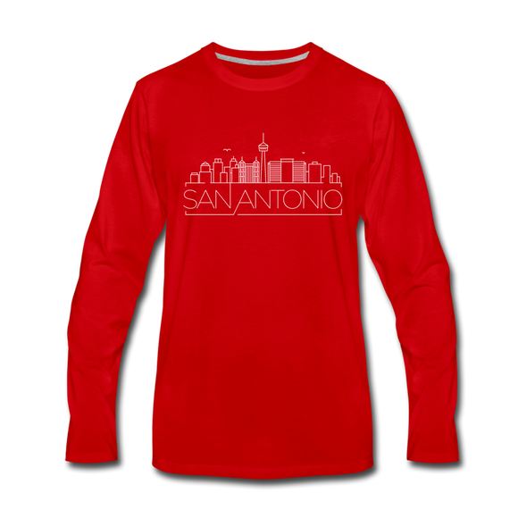 San Antonio, Texas Long Sleeve T-Shirt - Skylines Unisex San Antonio Long Sleeve Shirt - red