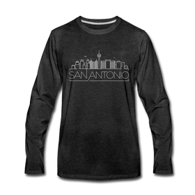 San Antonio, Texas Long Sleeve T-Shirt - Skylines Unisex San Antonio Long Sleeve Shirt - charcoal gray