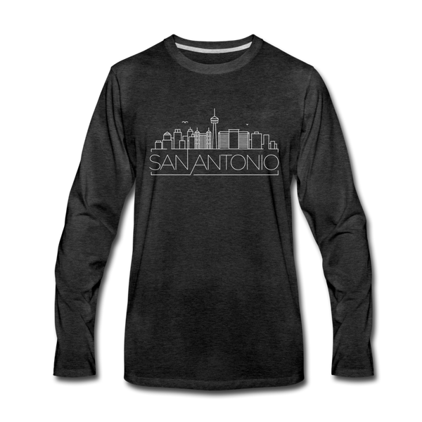 San Antonio, Texas Long Sleeve T-Shirt - Skylines Unisex San Antonio Long Sleeve Shirt - charcoal gray