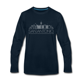 San Antonio, Texas Long Sleeve T-Shirt - Skylines Unisex San Antonio Long Sleeve Shirt - deep navy
