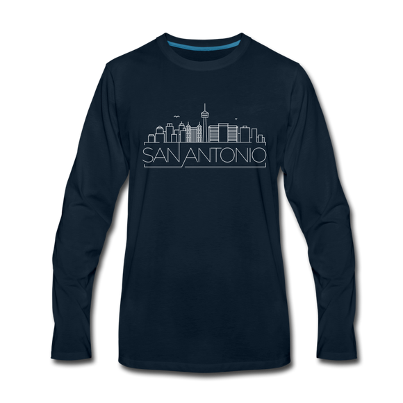San Antonio, Texas Long Sleeve T-Shirt - Skylines Unisex San Antonio Long Sleeve Shirt - deep navy