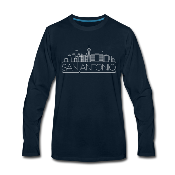 San Antonio, Texas Long Sleeve T-Shirt - Skylines Unisex San Antonio Long Sleeve Shirt - deep navy