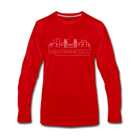 San Francisco, California Long Sleeve T-Shirt - Skylines Unisex San Francisco Long Sleeve Shirt - red