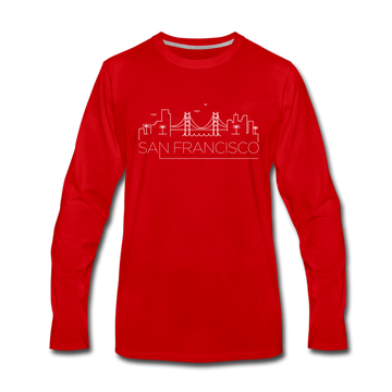 San Francisco, California Long Sleeve T-Shirt - Skylines Unisex San Francisco Long Sleeve Shirt - red