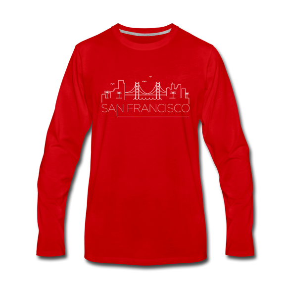 San Francisco, California Long Sleeve T-Shirt - Skylines Unisex San Francisco Long Sleeve Shirt - red