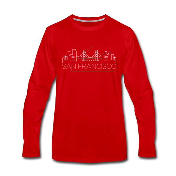 San Francisco, California Long Sleeve T-Shirt - Skylines Unisex San Francisco Long Sleeve Shirt - red