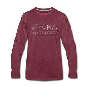 San Francisco, California Long Sleeve T-Shirt - Skylines Unisex San Francisco Long Sleeve Shirt - heather burgundy