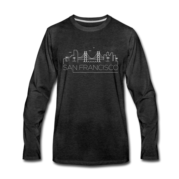 San Francisco, California Long Sleeve T-Shirt - Skylines Unisex San Francisco Long Sleeve Shirt - charcoal gray