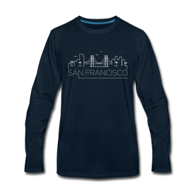 San Francisco, California Long Sleeve T-Shirt - Skylines Unisex San Francisco Long Sleeve Shirt - deep navy