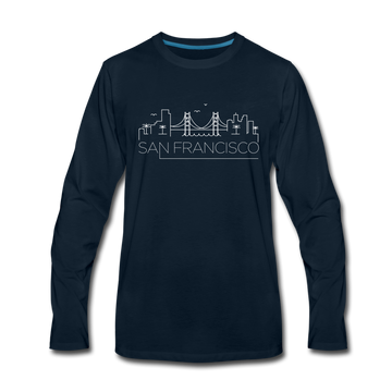 San Francisco, California Long Sleeve T-Shirt - Skylines Unisex San Francisco Long Sleeve Shirt - deep navy