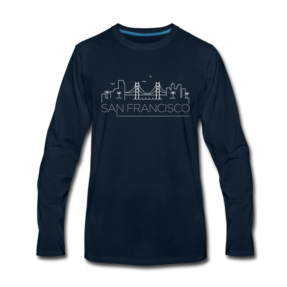 San Francisco, California Long Sleeve T-Shirt - Skylines Unisex San Francisco Long Sleeve Shirt - deep navy