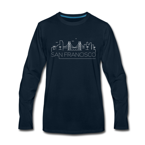 San Francisco, California Long Sleeve T-Shirt - Skylines Unisex San Francisco Long Sleeve Shirt - deep navy
