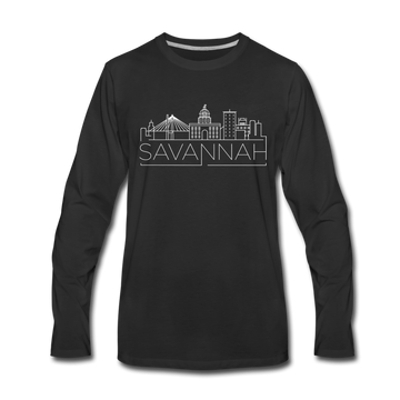 Savannah, Georgia Long Sleeve T-Shirt - Skylines Unisex Savannah Long Sleeve Shirt - black