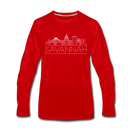 Savannah, Georgia Long Sleeve T-Shirt - Skylines Unisex Savannah Long Sleeve Shirt - red