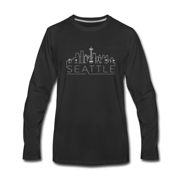 Seattle, Washington Long Sleeve T-Shirt - Skylines Unisex Seattle Long Sleeve Shirt - black