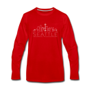 Seattle, Washington Long Sleeve T-Shirt - Skylines Unisex Seattle Long Sleeve Shirt - red