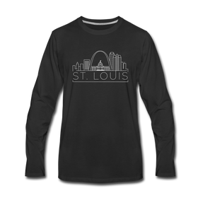 St. Louis, Missouri Long Sleeve T-Shirt - Skylines Unisex St. Louis Long Sleeve Shirt - black
