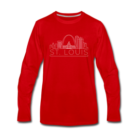 St. Louis, Missouri Long Sleeve T-Shirt - Skylines Unisex St. Louis Long Sleeve Shirt - red