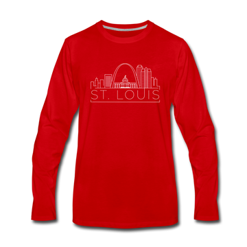 St. Louis, Missouri Long Sleeve T-Shirt - Skylines Unisex St. Louis Long Sleeve Shirt - red