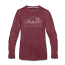 St. Louis, Missouri Long Sleeve T-Shirt - Skylines Unisex St. Louis Long Sleeve Shirt - heather burgundy