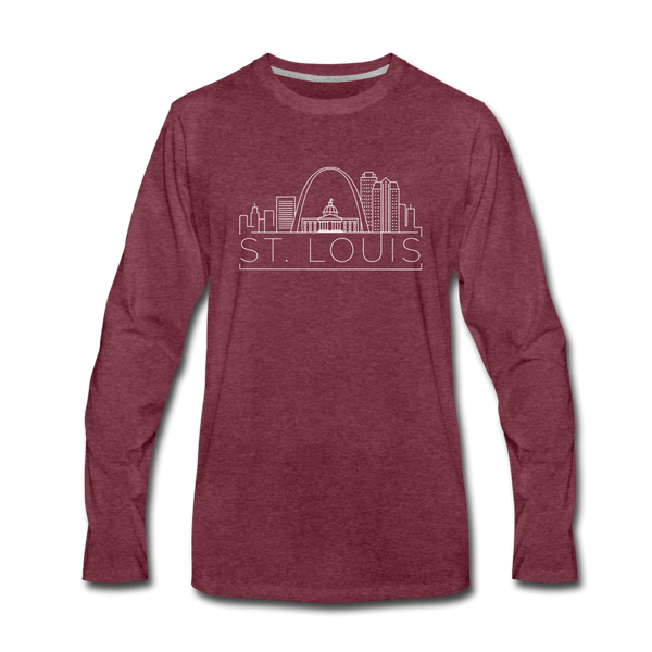 St. Louis, Missouri Long Sleeve T-Shirt - Skylines Unisex St. Louis Long Sleeve Shirt - heather burgundy