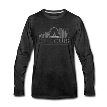 St. Louis, Missouri Long Sleeve T-Shirt - Skylines Unisex St. Louis Long Sleeve Shirt - charcoal gray