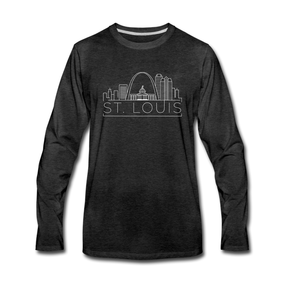 St. Louis, Missouri Long Sleeve T-Shirt - Skylines Unisex St. Louis Long Sleeve Shirt - charcoal gray