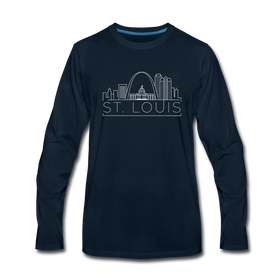St. Louis, Missouri Long Sleeve T-Shirt - Skylines Unisex St. Louis Long Sleeve Shirt - deep navy