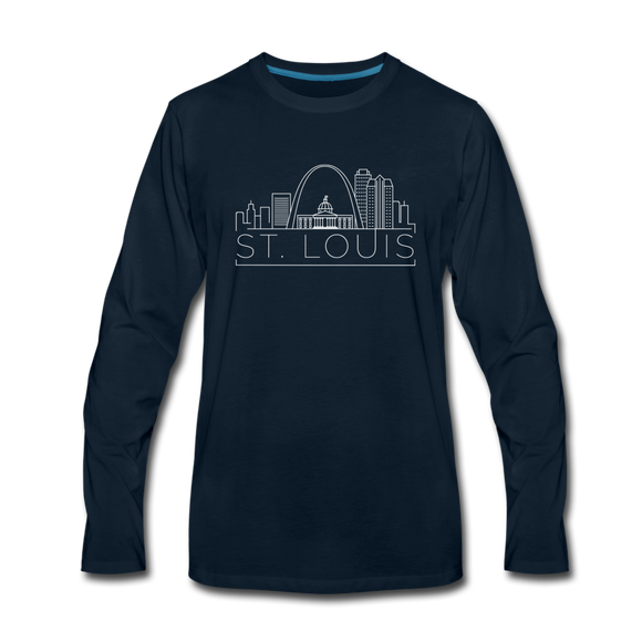 St. Louis, Missouri Long Sleeve T-Shirt - Skylines Unisex St. Louis Long Sleeve Shirt - deep navy