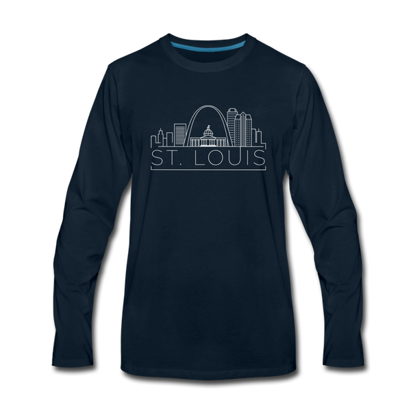 St. Louis, Missouri Long Sleeve T-Shirt - Skylines Unisex St. Louis Long Sleeve Shirt - deep navy