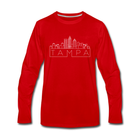 Tampa, Florida Long Sleeve T-Shirt - Skylines Unisex Tampa Long Sleeve Shirt - red