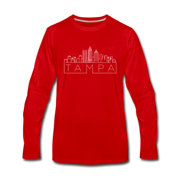 Tampa, Florida Long Sleeve T-Shirt - Skylines Unisex Tampa Long Sleeve Shirt - red