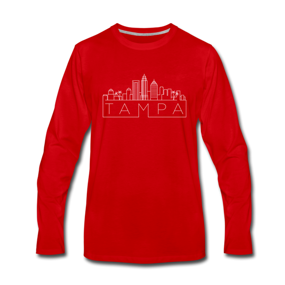 Tampa, Florida Long Sleeve T-Shirt - Skylines Unisex Tampa Long Sleeve Shirt - red