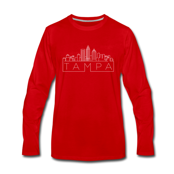 Tampa, Florida Long Sleeve T-Shirt - Skylines Unisex Tampa Long Sleeve Shirt - red