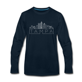 Tampa, Florida Long Sleeve T-Shirt - Skylines Unisex Tampa Long Sleeve Shirt - deep navy
