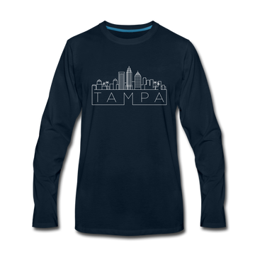 Tampa, Florida Long Sleeve T-Shirt - Skylines Unisex Tampa Long Sleeve Shirt - deep navy