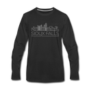 Sioux Falls, South Dakota Long Sleeve T-Shirt - Skylines Unisex Sioux Falls Long Sleeve Shirt - black