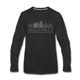 Sioux Falls, South Dakota Long Sleeve T-Shirt - Skylines Unisex Sioux Falls Long Sleeve Shirt - black
