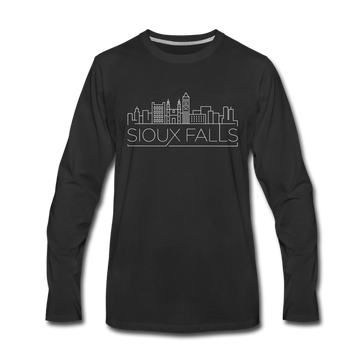 Sioux Falls, South Dakota Long Sleeve T-Shirt - Skylines Unisex Sioux Falls Long Sleeve Shirt - black