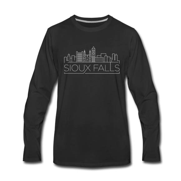 Sioux Falls, South Dakota Long Sleeve T-Shirt - Skylines Unisex Sioux Falls Long Sleeve Shirt - black
