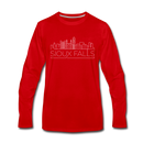 Sioux Falls, South Dakota Long Sleeve T-Shirt - Skylines Unisex Sioux Falls Long Sleeve Shirt - red
