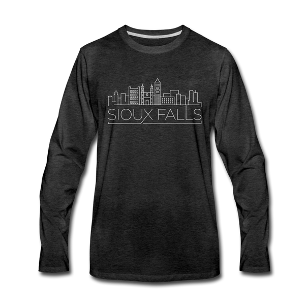 Sioux Falls, South Dakota Long Sleeve T-Shirt - Skylines Unisex Sioux Falls Long Sleeve Shirt - charcoal gray